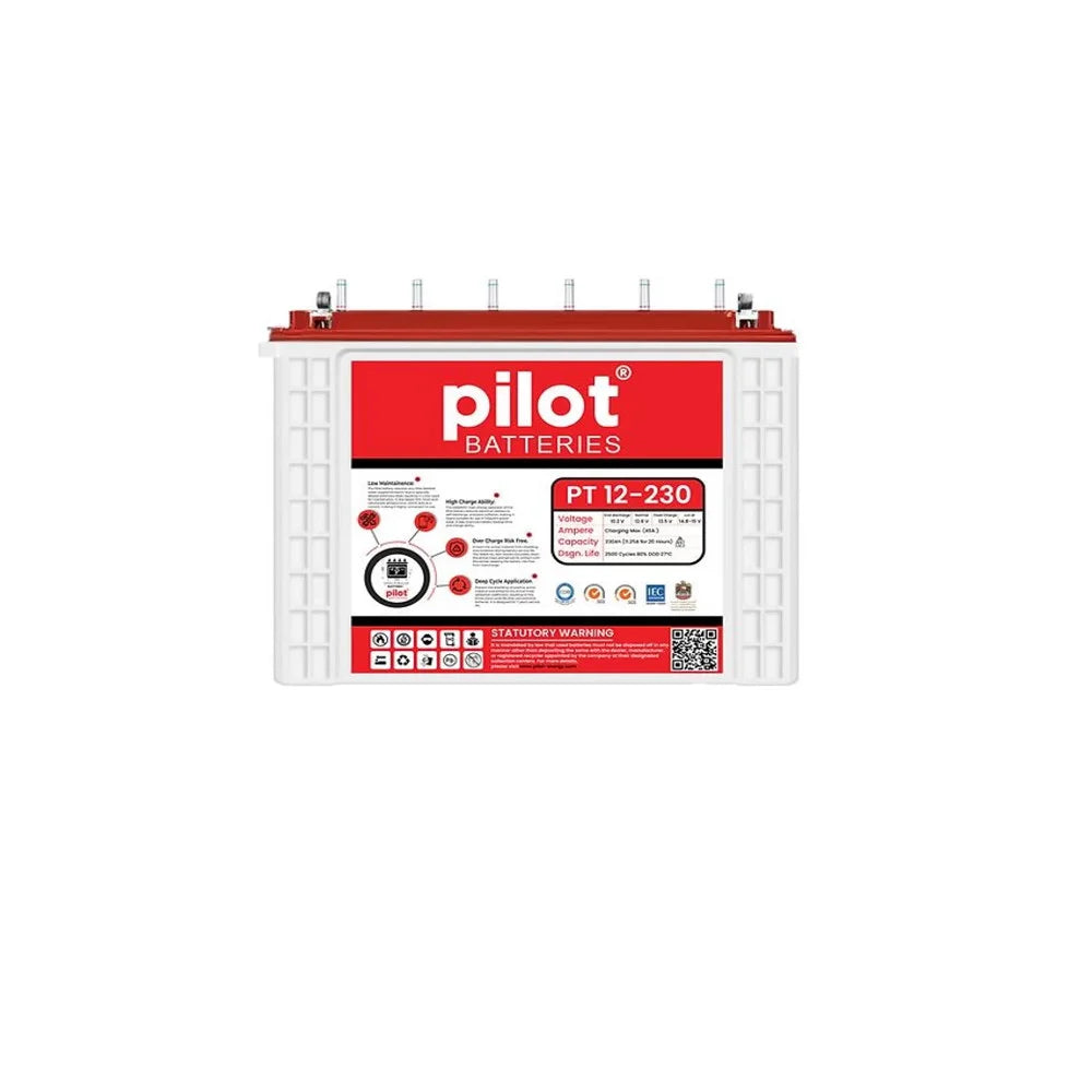 Pilot PT12-230 230Ah OPZS Tubular Battery